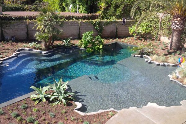 pool-by-patio-decorated-with-plants_riviera-pools-and-spas_premium-pool-builder-in-los-angeles-and-southern-california